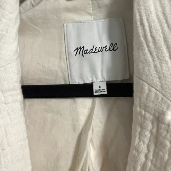 Madewell Cotton Linen Relaxed Larsen Blazer Jacket NE403 Cream S - Picture 2 of 3